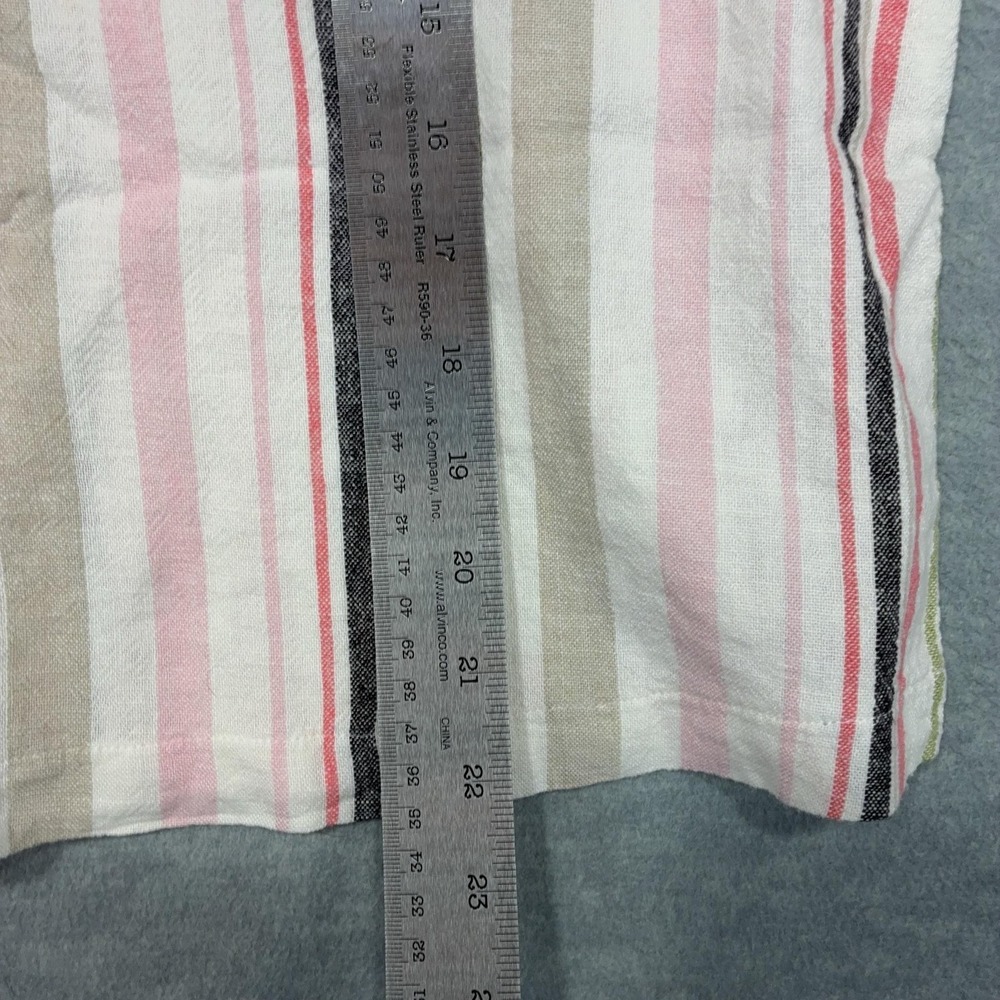 Marc‎ New York Andrew Marc Top Womens XL Stripe Linen Blend Puff Sleeve Blouse - Picture 6 of 6